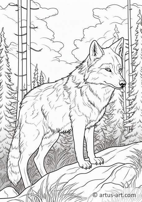 Página para colorir de lobo